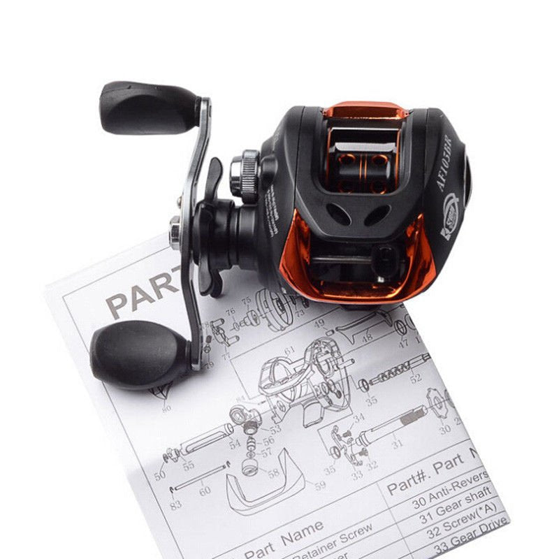 Hochwertige Baitcasting Angelrolle mit 10 Kugellagern und Magnetbremse