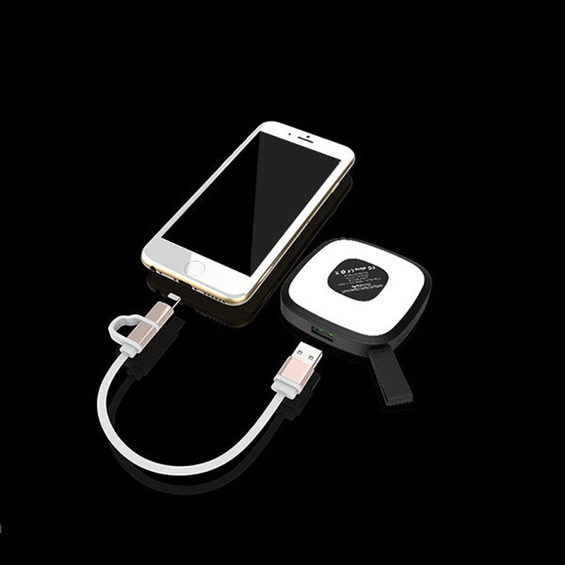 Tragbare Ladestation mit Handtaschenlicht, Powerbank und USB-Ausgang