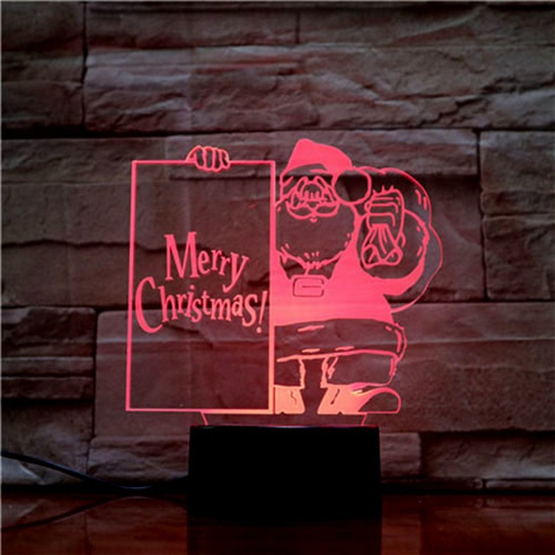 3D LED Tischlampe mit Weihnachtsmann-Motiv - Perfekt für Weihnachten und als Schlaflicht