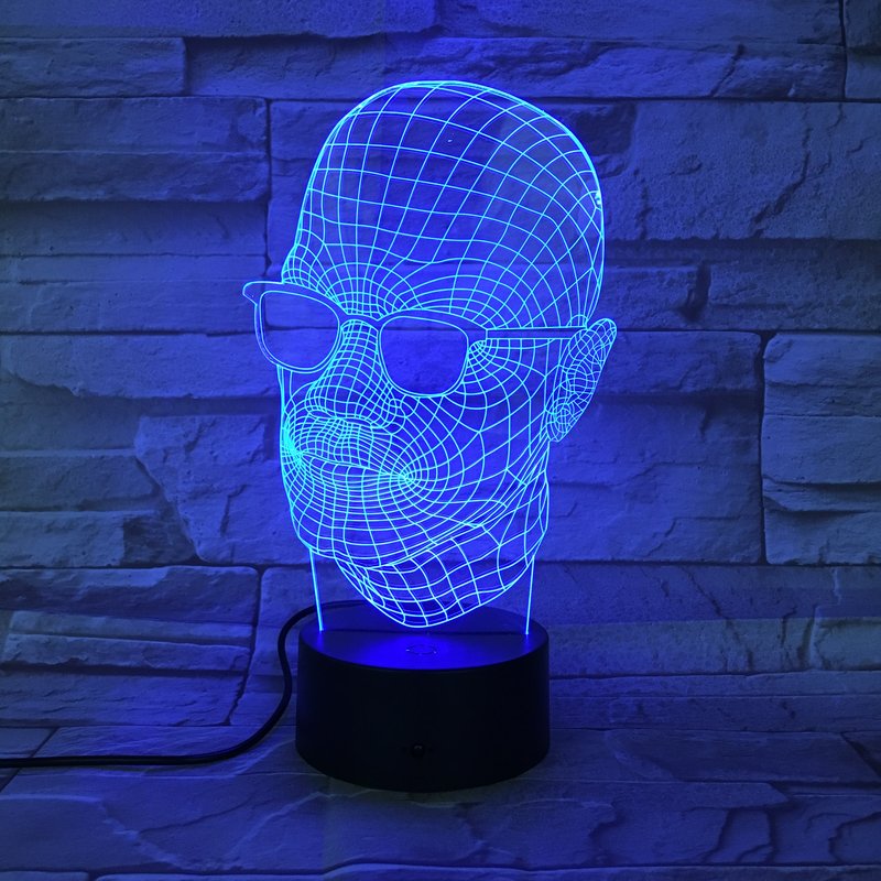 3D LED Lampe "Head" als Tischlampe und Schlaflicht für Kinderzimmer und Wohnzimmer