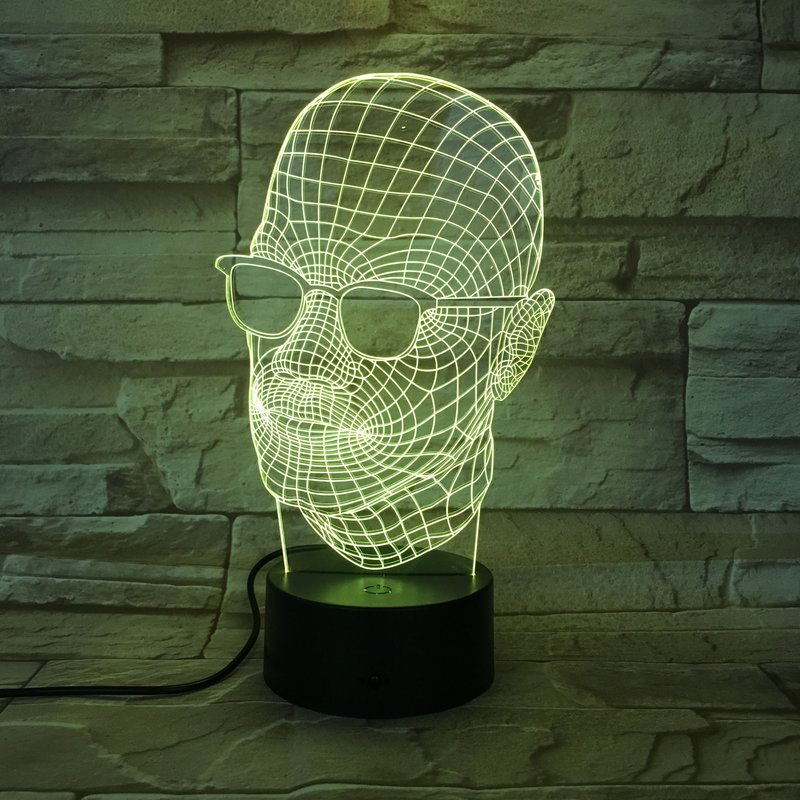 3D LED Lampe "Head" als Tischlampe und Schlaflicht für Kinderzimmer und Wohnzimmer