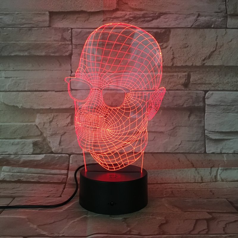 3D LED Lampe "Head" als Tischlampe und Schlaflicht für Kinderzimmer und Wohnzimmer