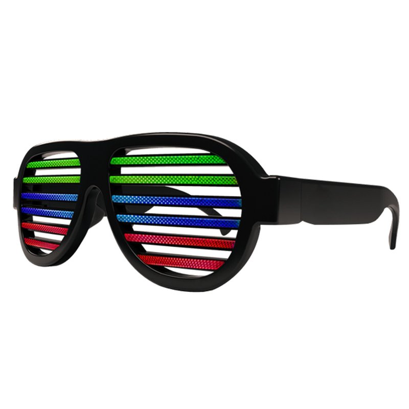 LED-Discobrille mit Musiksensor und Equalizer-Balken für Party und Musikveranstaltungen