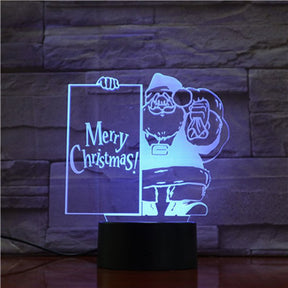 3D LED Tischlampe mit Weihnachtsmann-Motiv - Perfekt für Weihnachten und als Schlaflicht