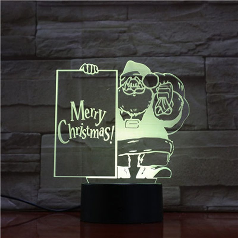 3D LED Tischlampe mit Weihnachtsmann-Motiv - Perfekt für Weihnachten und als Schlaflicht