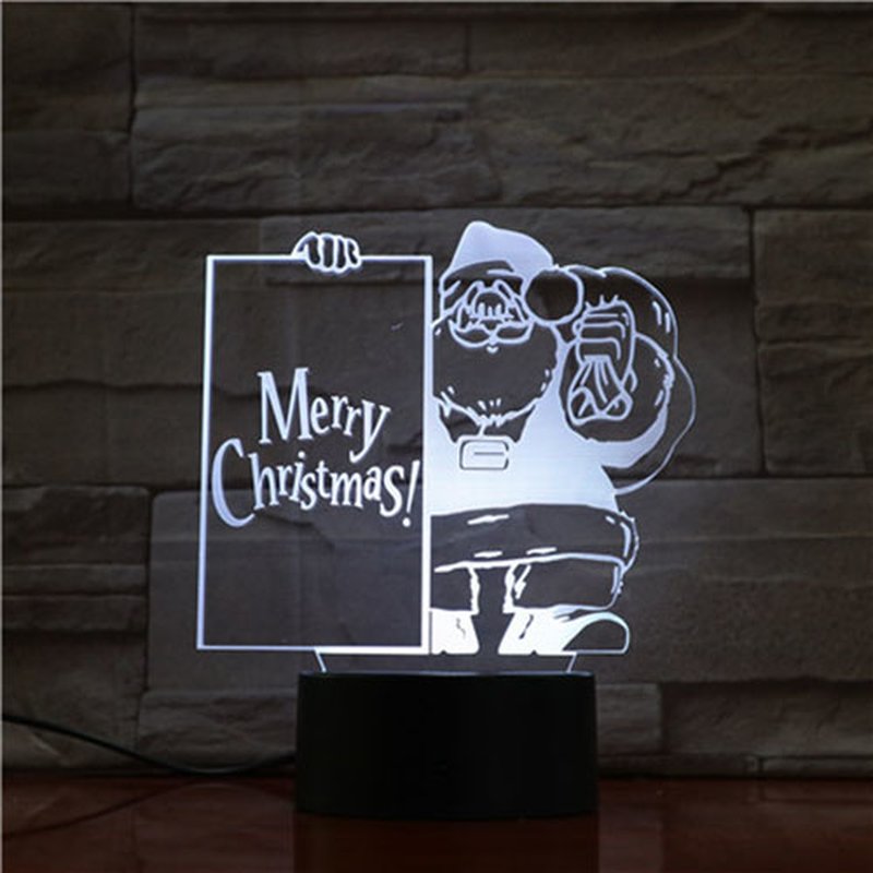 3D LED Tischlampe mit Weihnachtsmann-Motiv - Perfekt für Weihnachten und als Schlaflicht