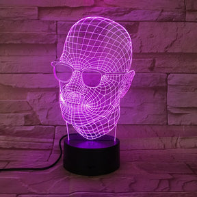 3D LED Lampe "Head" als Tischlampe und Schlaflicht für Kinderzimmer und Wohnzimmer