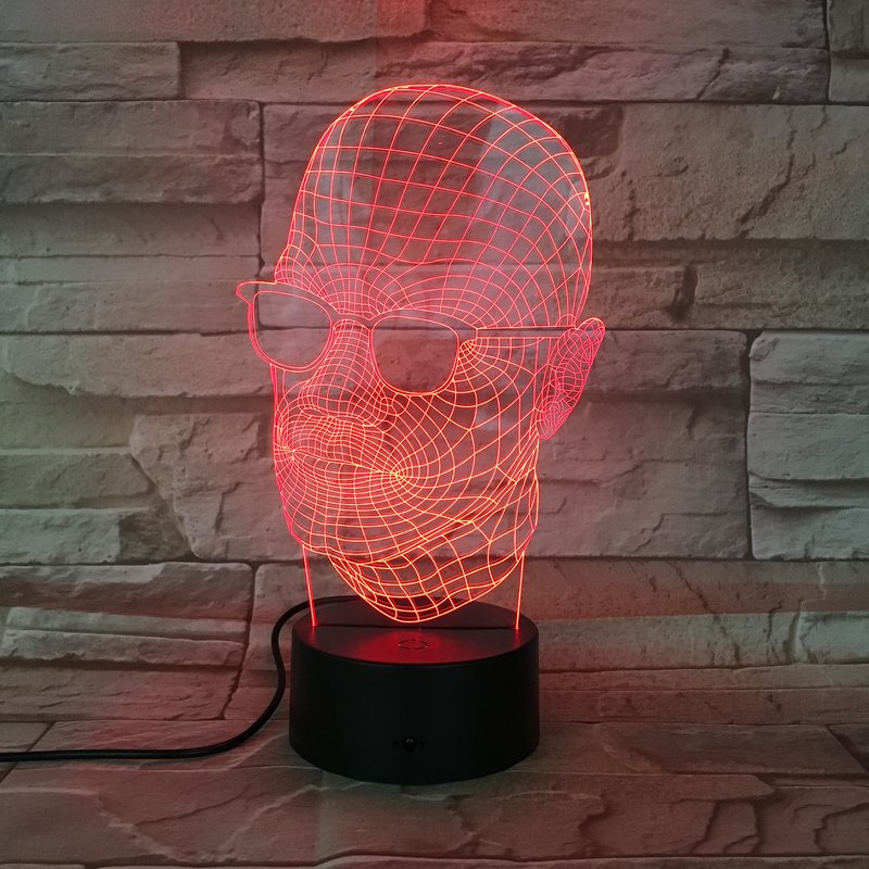 3D LED Lampe "Head" als Tischlampe und Schlaflicht für Kinderzimmer und Wohnzimmer