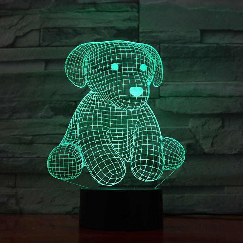 Moderne LED 3D Tischlampe mit einzigartigem Hundemotiv