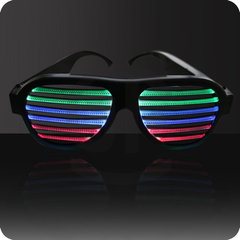 LED-Discobrille mit Musiksensor und Equalizer-Balken für Party und Musikveranstaltungen