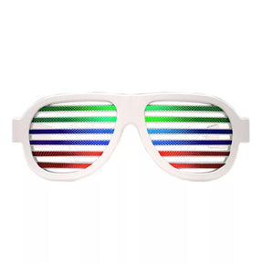 LED Partybrille weiß mit Musik Sensor für Karneval, Festival und Disco