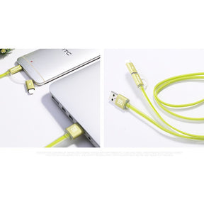 2-in-1 USB Multi-Ladekabel für alle Smartphones - iPhone, Samsung, HTC, und mehr